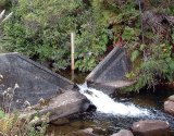 River flow gauge upstream from dam. October 2004.